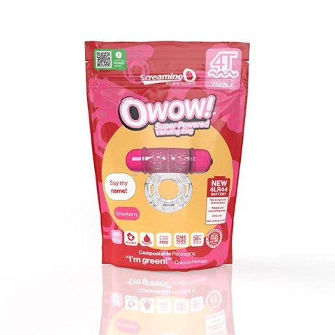 The Screaming O 4T OWow pierścień wibrujący czerwony, 5 trybow, SEBS The Screaming O 4T OWow pierścień wibrujący czerwony, 5 trybow, SEBS