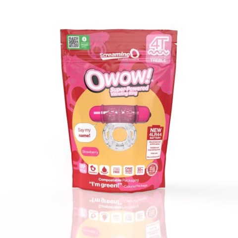 The Screaming O 4T OWow pierścień wibrujący czerwony, 5 trybow, SEBS The Screaming O 4T OWow pierścień wibrujący czerwony, 5 trybow, SEBS