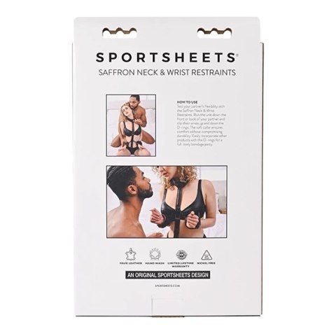 Sportsheets Deluxe Collar & Cuffs - skorzany komplet z mankietami Sportsheets Deluxe Collar & Cuffs - skorzany komplet z mankietami