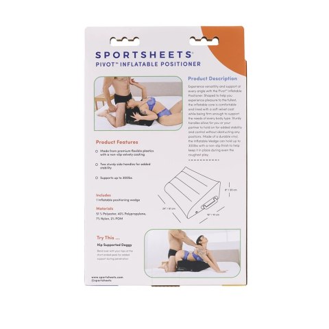 Sportsheets Pivot Nadmuchiwany Pozycjoner Klinowy z Uchwytami, Czarny Sportsheets Pivot Nadmuchiwany Pozycjoner Klinowy z Uchwytami, Czarny