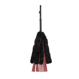 Sportsheets Saffron Faux Fur Flogger - model z futerkiem i paskami ze skory ekologicznej