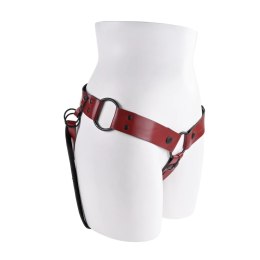 Sportsheets Saffron Monte Uprząż Strap-On Czerwona, regulowana, skora eco
