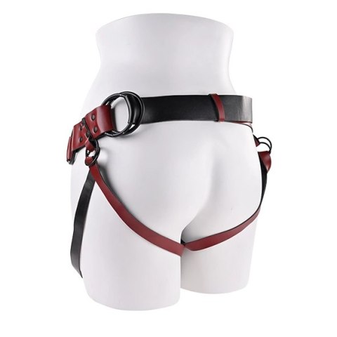 Sportsheets Saffron Monte Uprząż Strap-On Czerwona, regulowana, skora eco Sportsheets Saffron Monte Uprząż Strap-On Czerwona, regulowana, skora eco