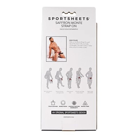Sportsheets Saffron Monte Uprząż Strap-On Czerwona, regulowana, skora eco Sportsheets Saffron Monte Uprząż Strap-On Czerwona, regulowana, skora eco