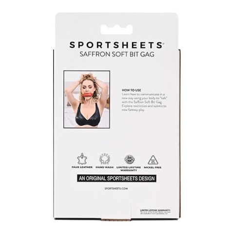 Sportsheets Saffron Soft Bit Gag - knebel z miękką poduszką, czerwony Sportsheets Saffron Soft Bit Gag - knebel z miękką poduszką, czerwony
