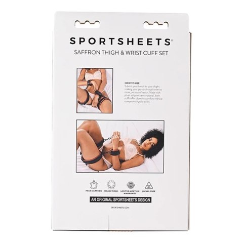 Sportsheets Saffron - Zestaw mankietow na uda i nadgarstki, regulowane Sportsheets Saffron - Zestaw mankietow na uda i nadgarstki, regulowane