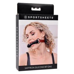 Sportsheets Saffron silikonowy knebel bit czerwony regulowany