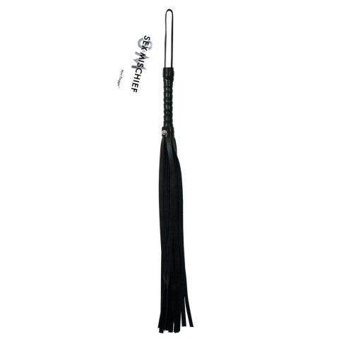 Sportsheets Sex & Mischief Mini Flogger 21" tkanina winylowa czarny Sportsheets Sex & Mischief Mini Flogger 21" tkanina winylowa czarny
