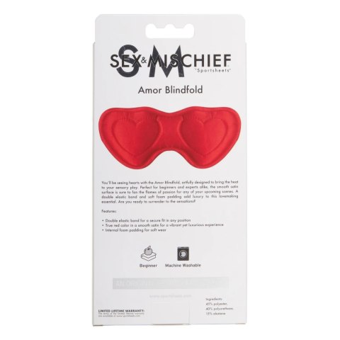Sportsheets Sex & Mischief Opaska Satynowa na Oczy Czerwona Sportsheets Sex & Mischief Opaska Satynowa na Oczy Czerwona