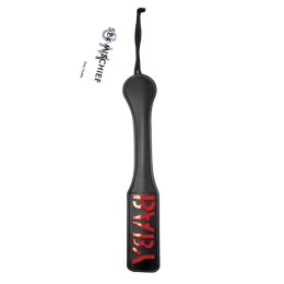 Sportsheets Sex & Mischief Paddle Baby napis 30,5 cm czarna