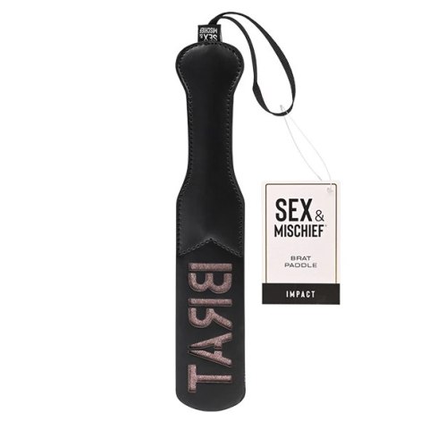 Sportsheets Sex & Mischief Paddle Brat czarne z napisem 32 cm Sportsheets Sex & Mischief Paddle Brat czarne z napisem 32 cm