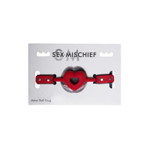 Sportsheets Sex & Mischief Serce Red - Pasek intymny z otworami, regulowany Sportsheets Sex & Mischief Serce Red - Pasek intymny z otworami, regulowany