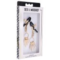Sportsheets Sex & Mischief Verge - Regulowane zaciski z końcowkami PVC