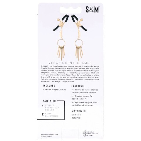 Sportsheets Sex & Mischief Verge - Regulowane zaciski z końcowkami PVC Sportsheets Sex & Mischief Verge - Regulowane zaciski z końcowkami PVC