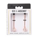 Sportsheets Sex & Mischief klipsy z perłami, kolor rożowe złoto