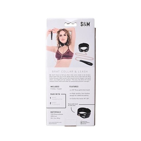 Sportsheets Sex & Mischief - zestaw obroża i smycz, rożowe złoto Sportsheets Sex & Mischief - zestaw obroża i smycz, rożowe złoto