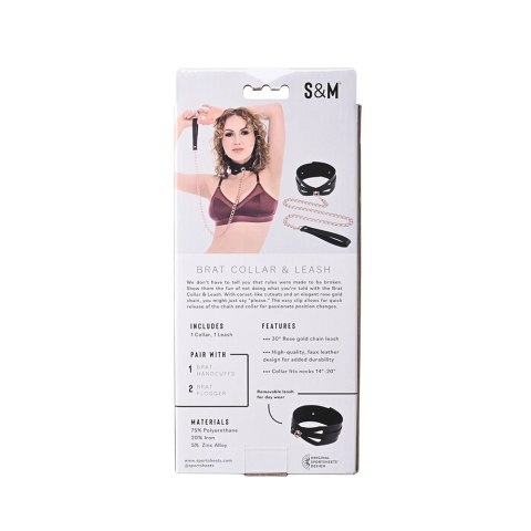 Sportsheets Sex & Mischief - zestaw obroża i smycz, rożowe złoto Sportsheets Sex & Mischief - zestaw obroża i smycz, rożowe złoto