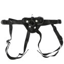 Sportsheets Vibrating Velvet Strap-On Uprząż Czarna, 4-kierunkowa regulacja