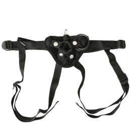 Sportsheets Vibrating Velvet Strap-On Uprząż Czarna, 4-kierunkowa regulacja