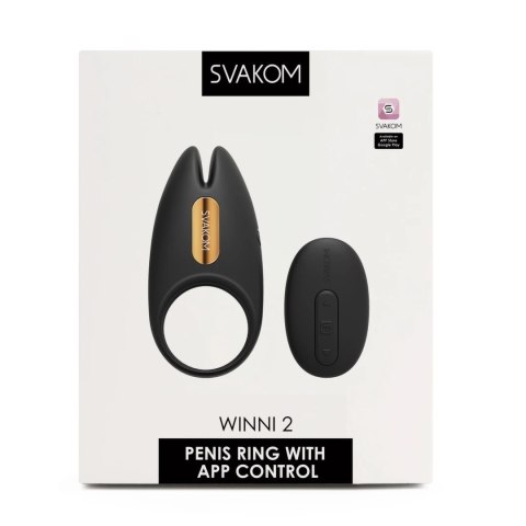 Svakom Winni 2 silikonowy pierścień intymny, Bluetooth, czarny Svakom Winni 2 silikonowy pierścień intymny, Bluetooth, czarny