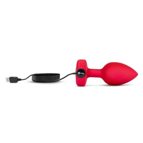 B-Vibe Heart Plug M/L Red - silikonowy model intymny z pilotem B-Vibe Heart Plug M/L Red - silikonowy model intymny z pilotem