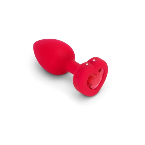 B-Vibe Heart Plug M/L Red - silikonowy model intymny z pilotem B-Vibe Heart Plug M/L Red - silikonowy model intymny z pilotem