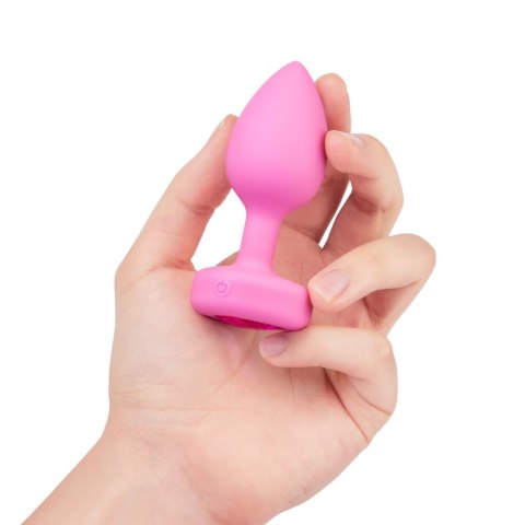 B-Vibe Heart Plug S/M Pink - silikonowy model z pilotem 15 trybow B-Vibe Heart Plug S/M Pink - silikonowy model z pilotem 15 trybow