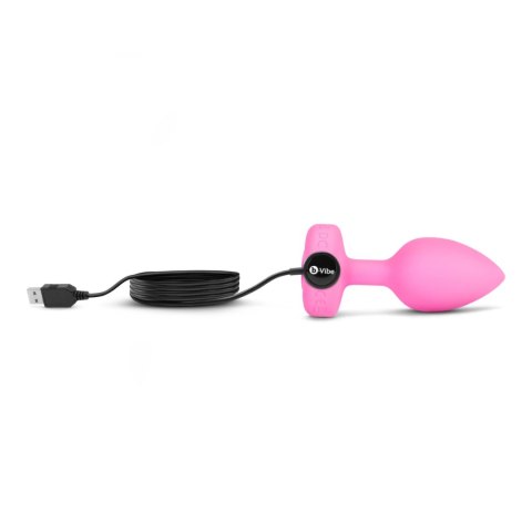 B-Vibe Heart Plug S/M Pink - silikonowy model z pilotem 15 trybow B-Vibe Heart Plug S/M Pink - silikonowy model z pilotem 15 trybow