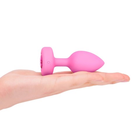 B-Vibe Heart Plug S/M Pink - silikonowy model z pilotem 15 trybow B-Vibe Heart Plug S/M Pink - silikonowy model z pilotem 15 trybow