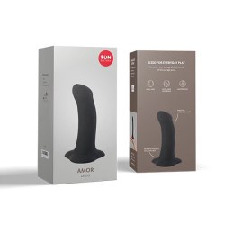 Fun Factory Amor Black - Model silikonowy z przyssawką, 13,5 cm