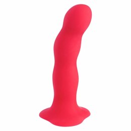Fun Factory Bouncer Red - silikonowy model z kulkami i przyssawką, 18 cm