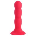 Fun Factory Bouncer Red - silikonowy model z kulkami i przyssawką, 18 cm