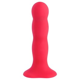 Fun Factory Bouncer Red - silikonowy model z kulkami i przyssawką, 18 cm