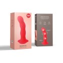 Fun Factory Bouncer Red - silikonowy model z kulkami i przyssawką, 18 cm