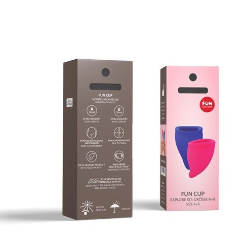 Fun Factory Fun Cup Kit Pink & Ultramarine - Zestaw kubeczkow menstruacyjnych 2 rozmiary Fun Factory Fun Cup Kit Pink & Ultramarine - Zestaw kubeczkow menstruacyjnych 2 rozmiary