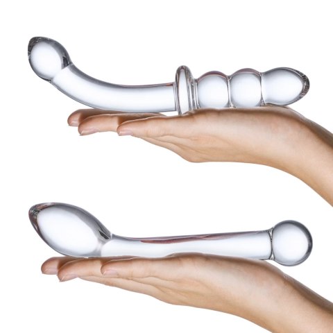 Glas G-Spot Pleasure Set - zestaw szklanych aplikatorow, zakrzywione Glas G-Spot Pleasure Set - zestaw szklanych aplikatorow, zakrzywione