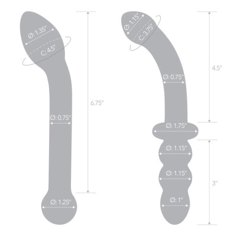 Glas G-Spot Pleasure Set - zestaw szklanych aplikatorow, zakrzywione Glas G-Spot Pleasure Set - zestaw szklanych aplikatorow, zakrzywione