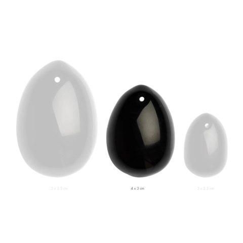 La Gemmes Yoni Egg Black Obsidian M - naturalny kamień, średni rozmiar