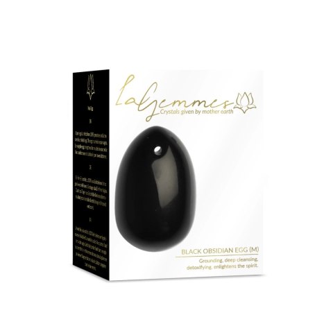 La Gemmes Yoni Egg Black Obsidian M - naturalny kamień, średni rozmiar La Gemmes Yoni Egg Black Obsidian M - naturalny kamień, średni rozmiar