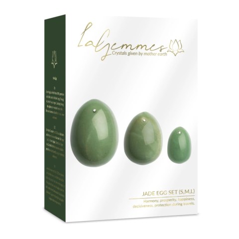 La Gemmes Yoni Egg Jade Zestaw 3 Rozmiary - Kamień Naturalny La Gemmes Yoni Egg Jade Zestaw 3 Rozmiary - Kamień Naturalny