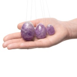 La Gemmes Yoni Egg Set Pure Amethyst - zestaw trzech rozmiarow ametystowych