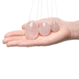 La Gemmes Yoni Egg Set Rose Quartz - Zestaw Jajeczek z Rożowego Kwarcu 3 Rozmiary