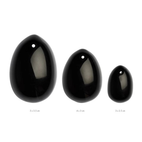 La Gemmes Zestaw jajeczek Yoni Black Obsidian - 3 rozmiary, naturalny kamień La Gemmes Zestaw jajeczek Yoni Black Obsidian - 3 rozmiary, naturalny kamień