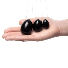 La Gemmes Zestaw jajeczek Yoni Black Obsidian - 3 rozmiary, naturalny kamień