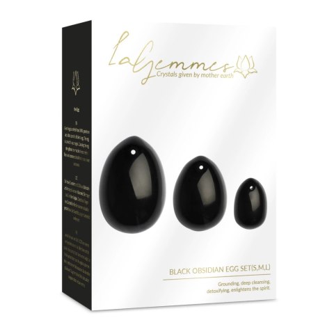 La Gemmes Zestaw jajeczek Yoni Black Obsidian - 3 rozmiary, naturalny kamień La Gemmes Zestaw jajeczek Yoni Black Obsidian - 3 rozmiary, naturalny kamień