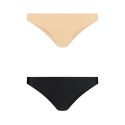 Bye Bra Invisible Brazilian XL - Bezszwowe majtki Nude i Black (2 szt.)