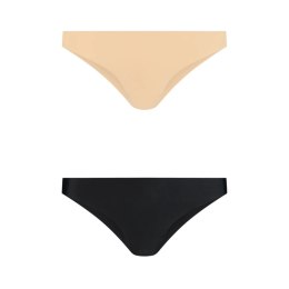 Bye Bra Invisible Brazilian XL - Bezszwowe majtki Nude i Black (2 szt.)