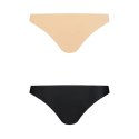 Bye Bra Invisible Brazilian XL - Bezszwowe majtki Nude i Black (2 szt.)
