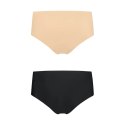 Bye Bra Invisible High Brief L - Majtki bezszwowe Nude & Black 2 szt.