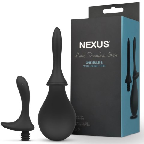 Nexus Anal Douche 260 ml - Zestaw z dwiema silikonowymi końcowkami Nexus Anal Douche 260 ml - Zestaw z dwiema silikonowymi końcowkami
